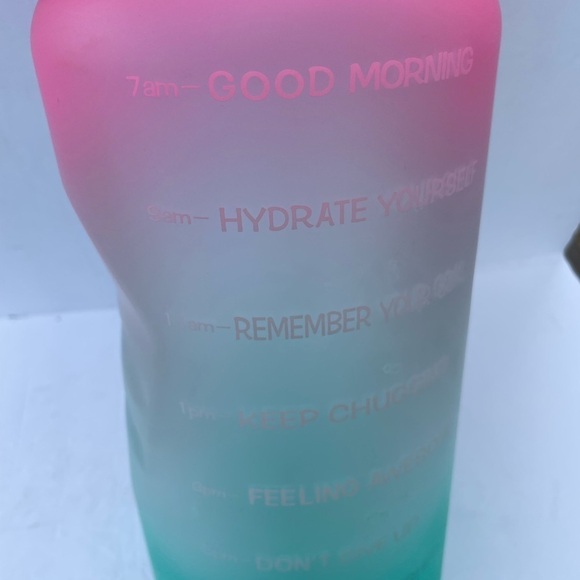 Fidus Gallon 128 oz Motivational Water Bottle Pink To Teal‎ With Paracord - Picture 3 of 16